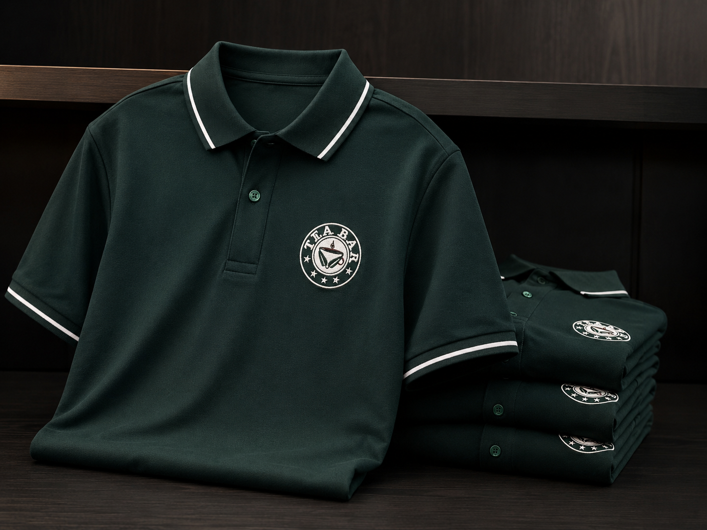 Tea Bar staff polo T-shirts produced by Customprintz